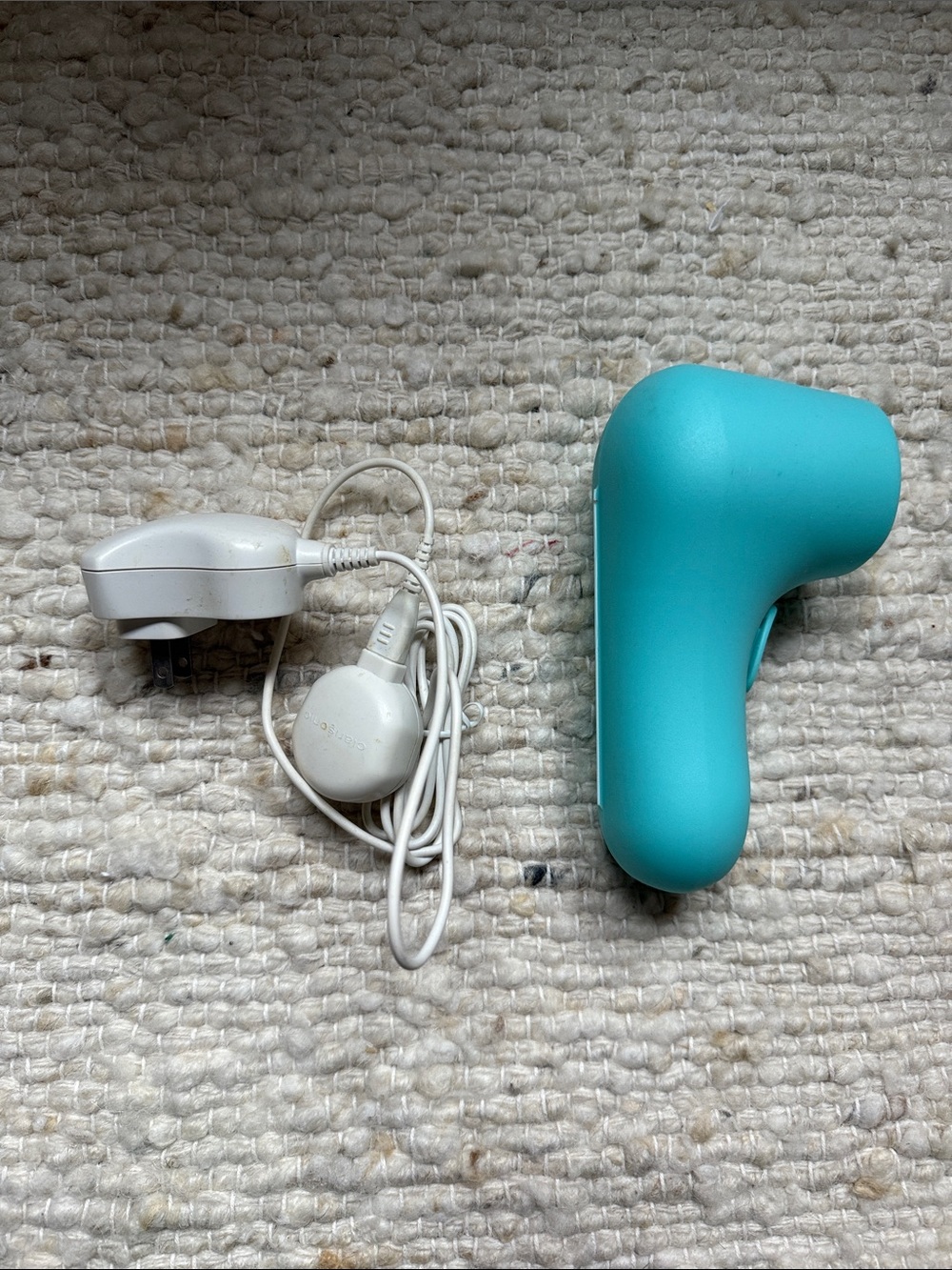 Mint Green Electric Facial Cleansing Brush with Protective Case and Charger